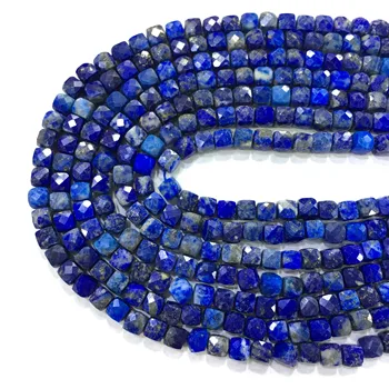 Tér Lapis Lazuli Gyöngy 4-5mm Természetes Drágakő Távtartó Ékszerek Kiegészítők Hogy DIY Nyaklánc, Karkötő 15inch Gyári Ár