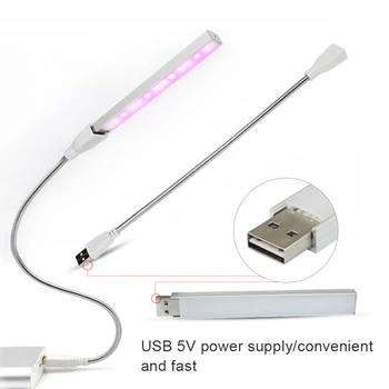 USB LED Növény Nő Fény, Asztal Növény Növekedési Lámpa, Otthon Beltéri Üvegházhatást okozó Növények, Virág Magok Nőnek Sátorban Kis Eszközök 5V 3W/14LEDs