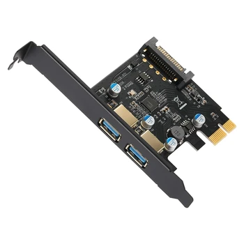 USB3.0 2-Port Bővítő Kártya, PCI-E, hogy USB 3.0-Típusú Bővítő Kártya 15-Pin SATA tápcsatlakozó
