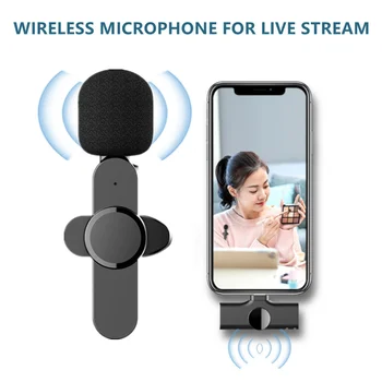 Vezeték nélküli Csiptetős Mikrofon Hordozható Mini Mikrofon, iPhone, Android Telefon Youtubers Facebook Élő Adás