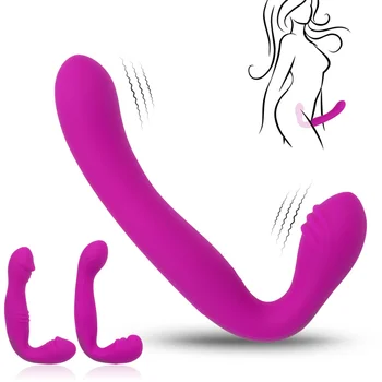 Vállnélküli Strapon Vibrátor, Vibrátorok Anális Plug Leszbikus Pánt Kettős Végű Pegging Dick Felnőtt Szex Játékok a Nő Sexshop