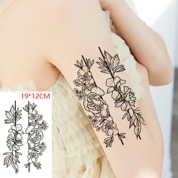 Vízálló Ideiglenes Tetoválás Matricák Rózsa Virág Növény Hamis Tatto Flash Tetoválás Body Art, a Nők, Férfiak
