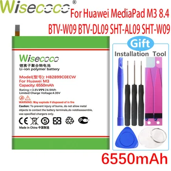 Wisecoco 6550mAh HB2899C0ECW Akkumulátor, Huawei MediaPad M3 T5 8.4