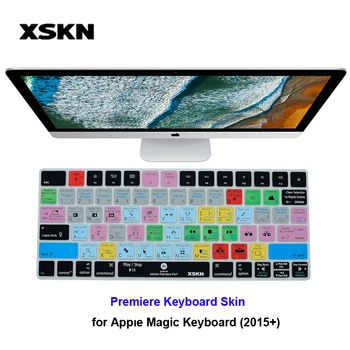 XSKN Billentyűzet Bőr Adobe Premiere Pro CC, az iMac Mágikus Billentyűzet PR angol Rövidítés gyorsbillentyűk Szilikon Smart Skin Protector