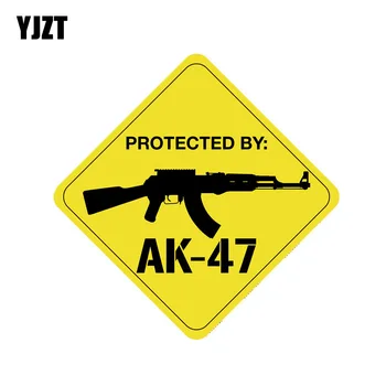 YJZT 13.9 CM*13.9 CM Védett AK47 Fegyvert PVC Matrica Autó Matrica 12-0786