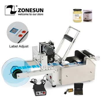 ZONESUN LT-50D Félig Automata Címkéző Gépek, Gyógyszerek Palack Címke Matrica Gép Címke Adagoló Dátum Coder