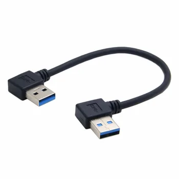 Zihan USB 3.0 Típusú Férfi 90 fokkal Balra Ferde, hogy USB 3.0-Típus Megfelelő Szögben Hosszabbító Kábel