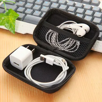 Új Fülhallgató Birtokos Esetben, Tároló Táska Mini Cipzár Nehéz Fejhallgató Esetben USB-Kábel Szervező Hordozható Fülhallgató Memóriakártya Tok Doboz