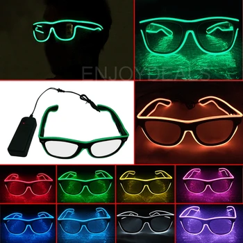 Új Multi-color El Drót Ragyogás napszemüvegek DJ Led erős Fény Biztonsági Fény Többszínű Keret led villogó szemüveg 10 Szín