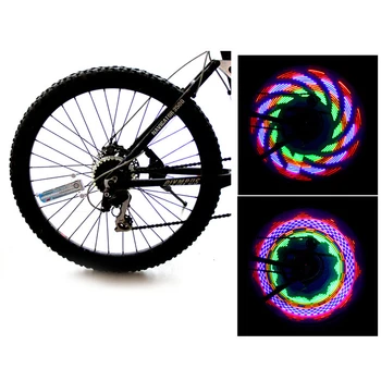 Új Érkezés Színes Kerékpár Világítás Kerékpár, Kerékpár Kerék Beszélt Fény 32 LED-es 32-minta Vízálló SM016
